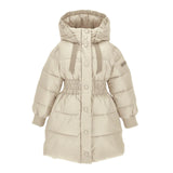MONNALISA BEIGE HOODED PUFFER COAT