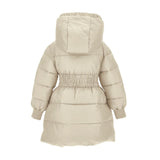 MONNALISA BEIGE HOODED PUFFER COAT