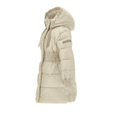 MONNALISA BEIGE HOODED PUFFER COAT