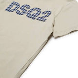 Dsquared2 Beige And Blue Checked Logo T-Shirt