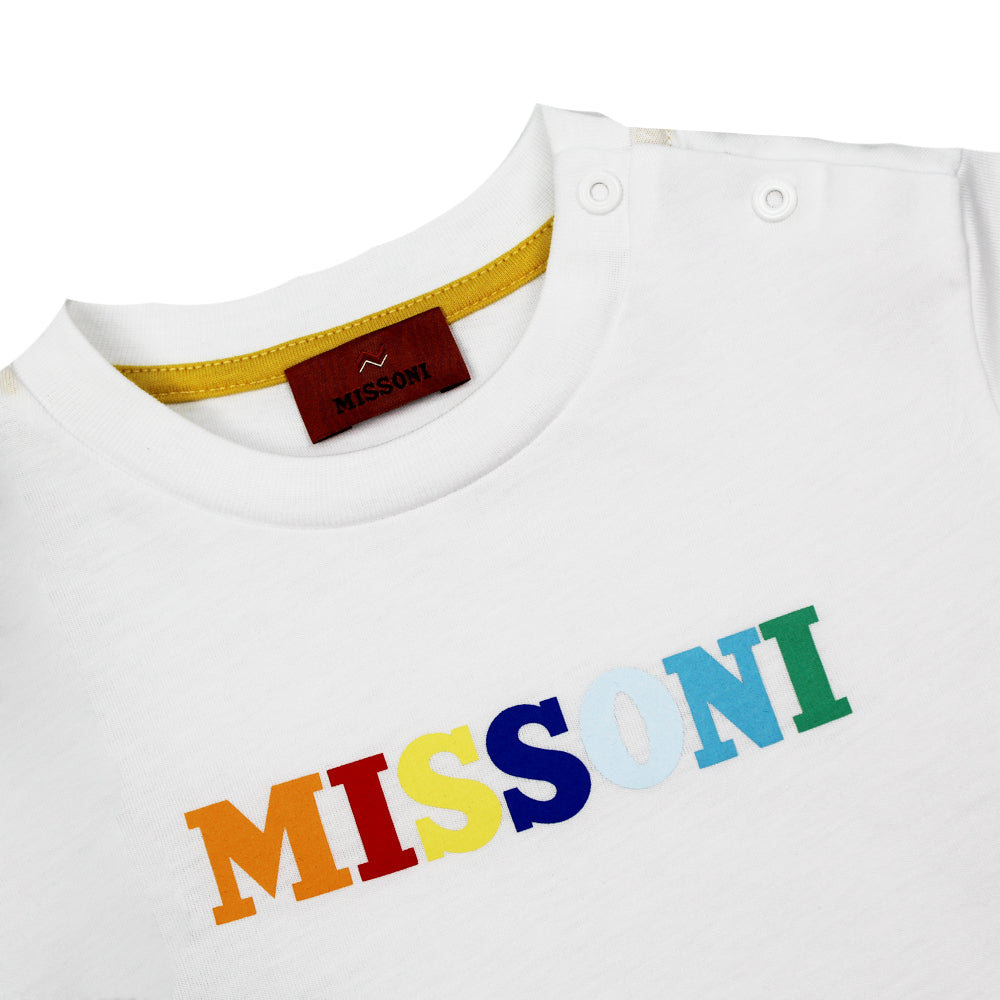 Missoni White T-Shirt Multicolour Logo