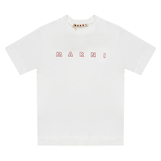 Marni White T-Shirt Red Logo